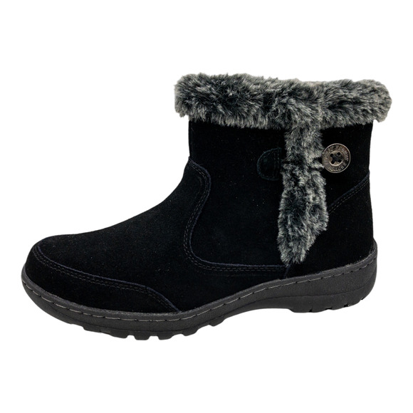 Khombu Black Iris Suede Leather All Weather Water Resistant Ankle Boots 9 - Picture 1 of 9
